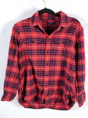 Madewell Shirt Womens XS Extra Small Plaid Button Long Sleeve Cotton Boyfriend
